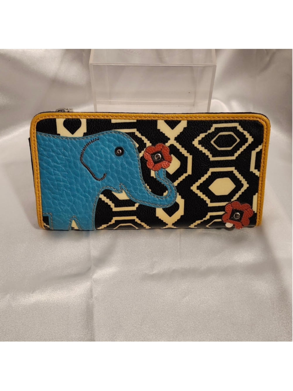 Boho Elephant Wallet with Geometric Pattern